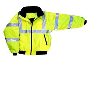 RRI class 3, level 2, double jacket. men's XL, neon yellow and black fleece.